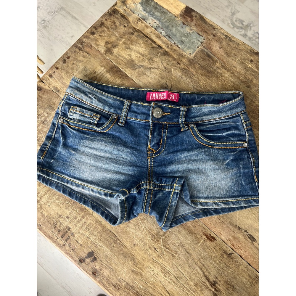 ZANADI Micro Mini Shorts Studded Detail Stretchy Low Waist Shorts Size 3